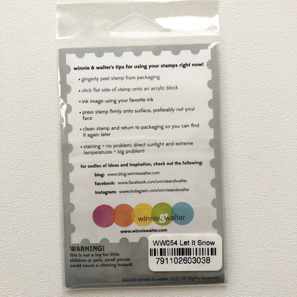 NIP Winnie & Walter Clear Rubber Stamps WW054 "Let It Snow" - Picture 2 of 3